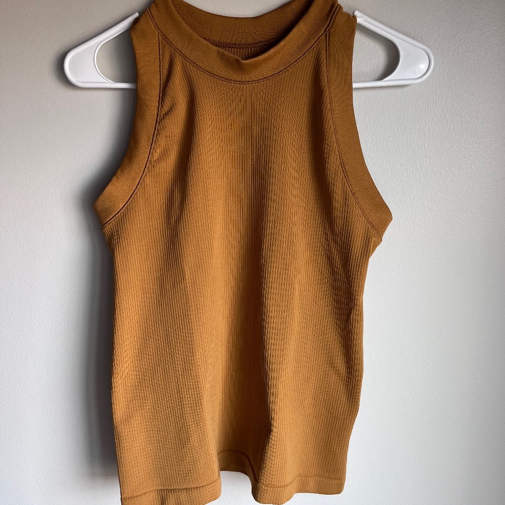 Athleta Ribbed Tank Top in Mustard